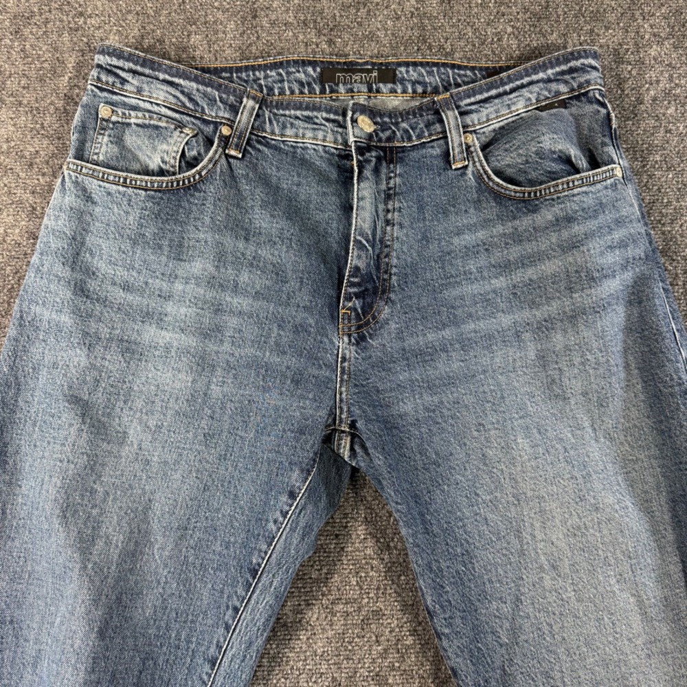 Mavi Zach Straight Leg Jeans Mens 35x34 Blue Medium Wash Stretch M0045389393